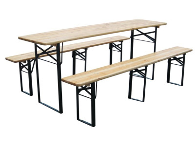 Set pivný DORTMUND Max, stôl 220x70x75 cm, 2x lavica 220x25x47 cm, drevo 27 mm
