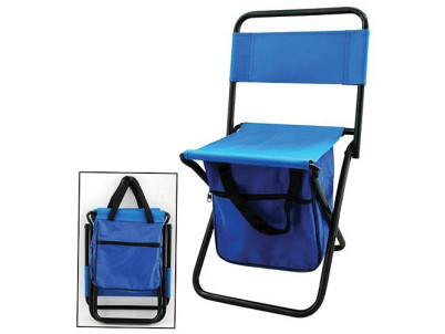 Stolička Strend Pro CC4101, skladacia, modrá, kempingová, rybárska, s úložným priestorom 20x25x47 cm