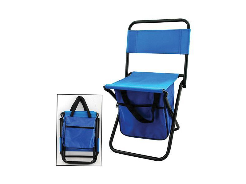 Stolička Strend Pro CC4101, skladacia, modrá, kempingová, rybárska, s úložným priestorom 20x25x47 cm
