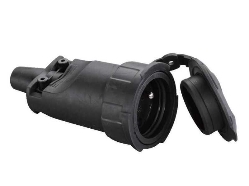 Zásuvka Strend Pro, čierna, na predlžovací kábel, 250 V, IP65, 16A Zásuvka Strend Pro, čierna, na predlžovací kábel, 250 V, IP65, 16A