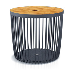 Stolík s vekom Clubo 450x410 mm, 2v1, univerzálny kôš, bambusové veko, 50 lit., antracit