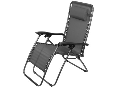 Lehátko SONORA, sivé, polohovateľné, max. 120 kg, 66x177x108 cm