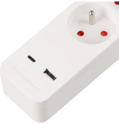 Kábel Strend Pro LG-FB603K, L-1.4 m, predlžovací, 3x zásuvka + vypínač, USB
