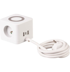 Kábel Strend Pro, predlžovací, tvar kocka, USB-C + A, bezdrôtové nabíjanie, 1,4 m, Wireless