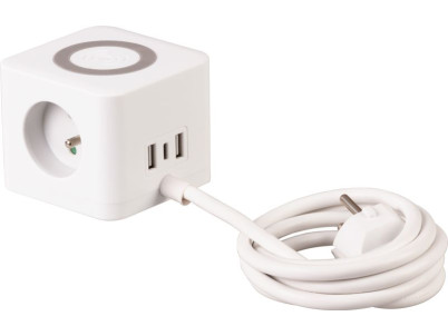 Kábel Strend Pro, predlžovací, tvar kocka, USB-C + A, bezdrôtové nabíjanie, 1,4 m, Wireless Kábel Strend Pro, predlžovací, tvar kocka, USB-C + A, bezdrôtové nabíjanie, 1,4 m, Wireless