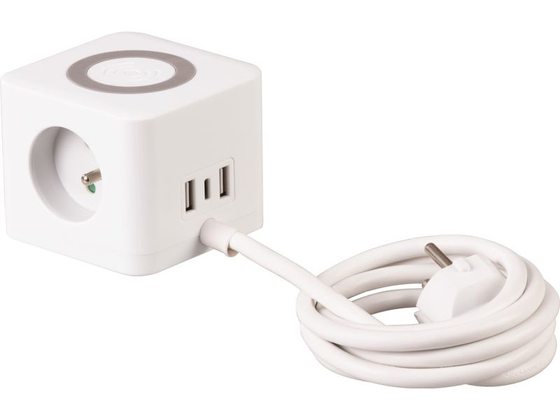 Kábel Strend Pro, predlžovací, tvar kocka, USB-C + A, bezdrôtové nabíjanie, 1,4 m, Wireless Kábel Strend Pro, predlžovací, tvar kocka, USB-C + A, bezdrôtové nabíjanie, 1,4 m, Wireless