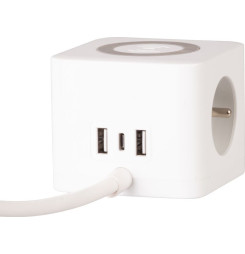 Kábel Strend Pro, predlžovací, tvar kocka, USB-C + A, bezdrôtové nabíjanie, 1,4 m, Wireless