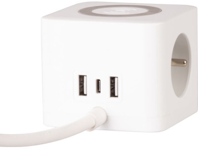 Kábel Strend Pro, predlžovací, tvar kocka, USB-C + A, bezdrôtové nabíjanie, 1,4 m, Wireless Kábel Strend Pro, predlžovací, tvar kocka, USB-C + A, bezdrôtové nabíjanie, 1,4 m, Wireless