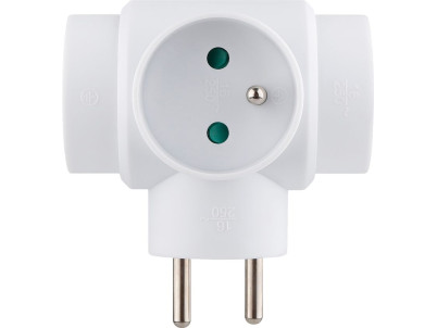 Zásuvka Strend Pro, rozbočovacia, biela, 3x 16 A Zásuvka Strend Pro, rozbočovacia, biela, 3x 16 A