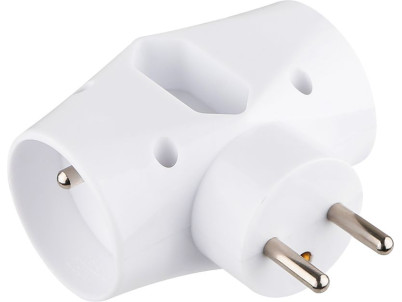 Zásuvka Strend Pro, rozbočovacia, biela, 2x 16 A + 1x 2,5 A Zásuvka Strend Pro, rozbočovacia, biela, 2x 16 A + 1x 2,5 A