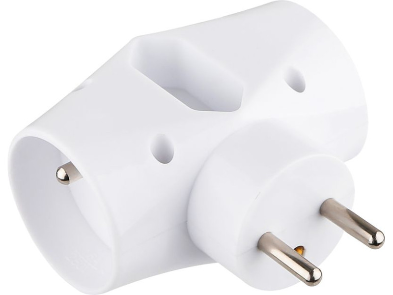 Zásuvka Strend Pro, rozbočovacia, biela, 2x 16 A + 1x 2,5 A Zásuvka Strend Pro, rozbočovacia, biela, 2x 16 A + 1x 2,5 A