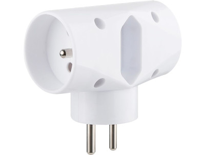 Zásuvka Strend Pro, rozbočovacia, biela, 2x 16 A + 1x 2,5 A Zásuvka Strend Pro, rozbočovacia, biela, 2x 16 A + 1x 2,5 A