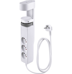 Kábel Strend Pro, L-1,4 m, predlžovací, 6v1, 3x zásuvka, 2x USB-A, 1x USB-C, s upnutím na stôl