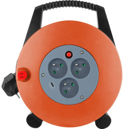 Kábel Strend Pro, predlžovací, L-10 m, 3x 16 A, na bubne, USB C