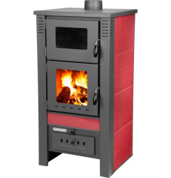 Kachle Pro TAURUS Ceramic, červené, 12 kW, 120 mm, s rúrou na pečenie