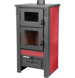Kachle Pro TAURUS Ceramic, červené, 12 kW, 120 mm, s rúrou na pečenie