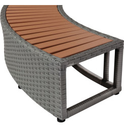 Schodík k vírivke MSpa®, k okrúhlej vírivke, vzhľad ratan, šedé, 92x30x22 cm