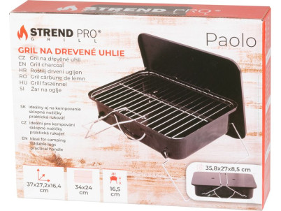 Gril Strend Pro Paolo, BBQ, na drevené uhlie, 37x27x17 cm