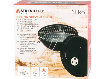 Gril Strend Pro Niko, BBQ, na drevené uhlie, 37x43 cm