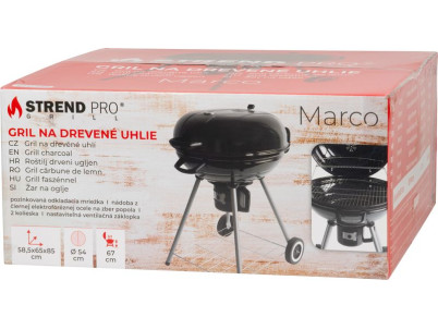 Gril Strend Pro Marco, BBQ, na drevené uhlie, 58,5x65x85 cm