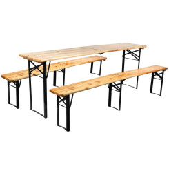 Set pivný DORTMUND Max3 Slim, stôl 220x50x76,5 cm, 2x lavica 220x25x46,5 cm, drevo 27 mm