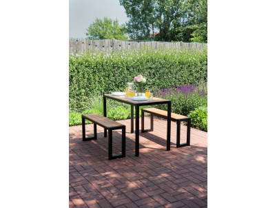 Set GARDIVA záhradný, stôl 118x58x75,5 cm, 2x lavička 108x25x45 cm Set GARDIVA záhradný, stôl 118x58x75,5 cm, 2x lavička 108x25x45 cm