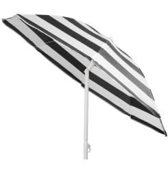 Slnečník DALIA 180 cm, 32/32 mm, s naklápacím kĺbom, čierno-biely, plážový