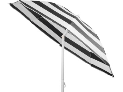 Slnečník DALIA 180 cm, 32/32 mm, s naklápacím kĺbom, čierno-biely, plážový