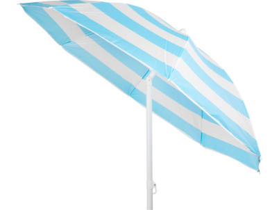 Slnečník DALIA 180 cm, 32/32 mm, s naklápacím kĺbom, tyrkysovo-biely, plážový