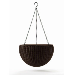 Kvetináč Keter Hanging Sphere whiskey hnedý