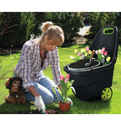 Záhradný vozík Keter Easy Go XL 62 L šedozelený
