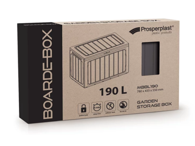 Záhradný box Prosperplast BOARDEBOX antracit 190L
