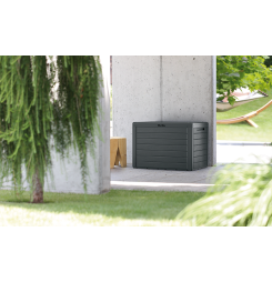 Záhradný box Prosperplast WOODEBOX antracit 190L