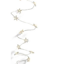 Reťaz MagicHome Vianoce Micro Star, 20 LED teplá biela, jednoduché svietenie, 3xAA, interiér, osvetlenie, L-1,90 m