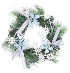 Veniec MagicHome Vianoce, prírodný, s mašľami a motýlmi, 35 cm