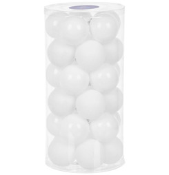 Gule MagicHome Vianoce, 30 ks, biele, lesklé, mix, na vianočný stromček, 6 cm