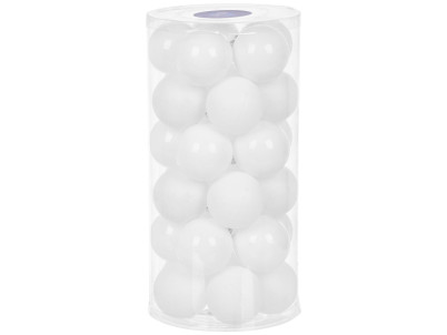 Gule MagicHome Vianoce, 30 ks, biele, lesklé, mix, na vianočný stromček, 6 cm