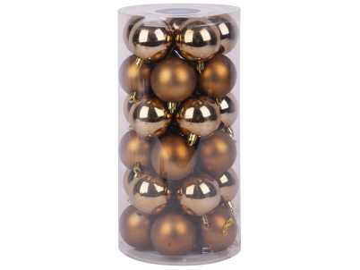 Gule MagicHome Vianoce, 30 ks, medené, mix, na vianočný stromček, 6 cm Gule MagicHome Vianoce, 30 ks, medené, mix, na vianočný stromček, 6 cm