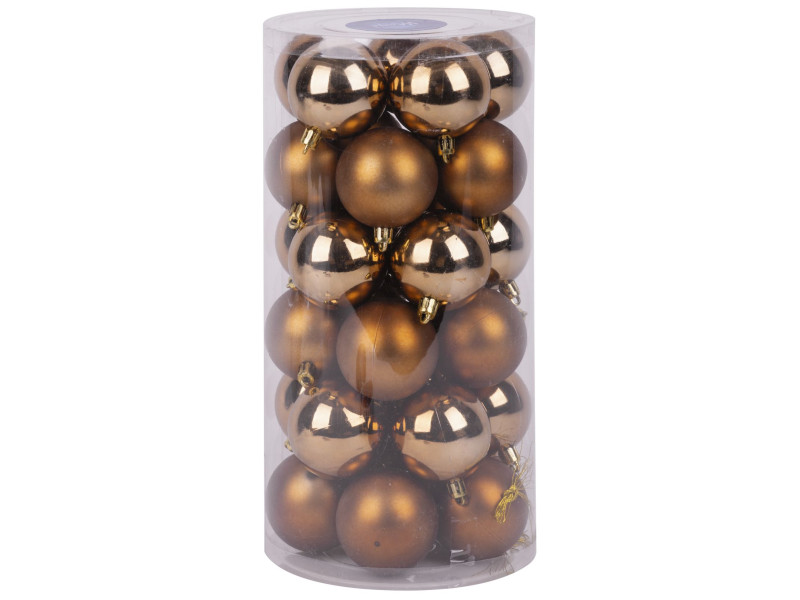 Gule MagicHome Vianoce, 30 ks, medené, mix, na vianočný stromček, 6 cm Gule MagicHome Vianoce, 30 ks, medené, mix, na vianočný stromček, 6 cm