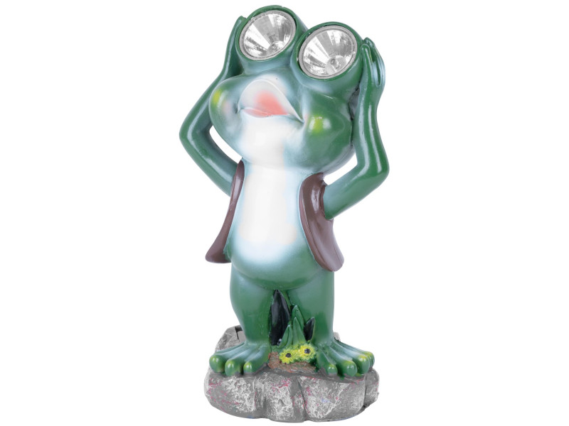 Dekorácia Strend Pro Gecco, žabiak, 14x12x25 cm, polyresin, solárna žaba, 2x LED, AAA