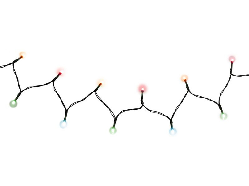 Reťaz MagicHome Vianoce CEIBO, 48 LED multicolor, 8 funkcií, časovač, 3xAA, exteriér, osvetlenie, L-3,50 m