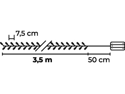 Reťaz MagicHome Vianoce CEIBO, 48 LED multicolor, 8 funkcií, časovač, 3xAA, exteriér, osvetlenie, L-3,50 m