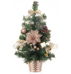 Stromček MagicHome Vianoce, ozdobený, bronzový, 30 cm