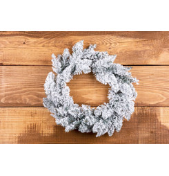 Veniec MagicHome Vianoce, prírodný, zasnežený, 45 cm