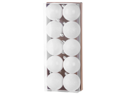 Gule MagicHome Vianoce,10 ks, biele, na vianočný stromček, 6 cm