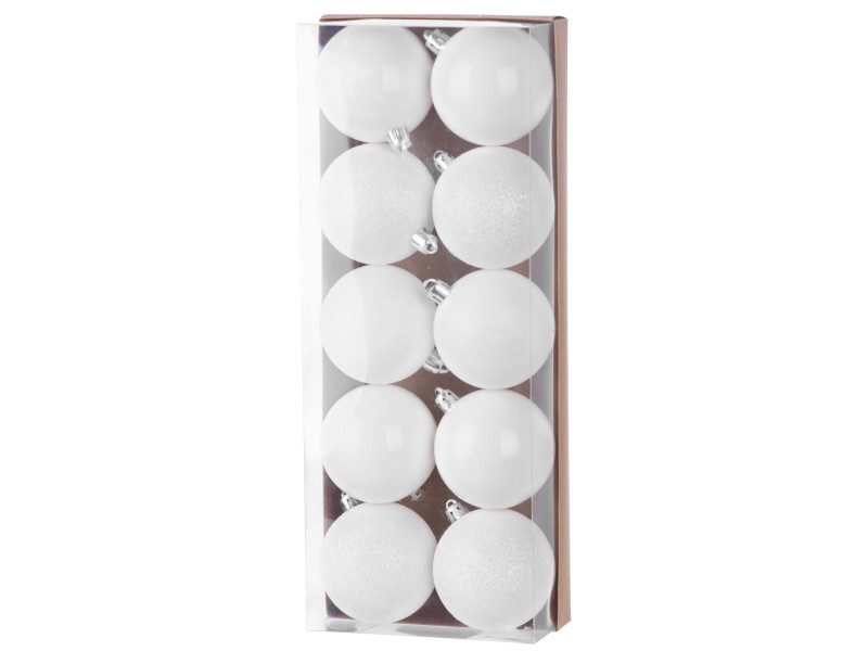 Gule MagicHome Vianoce,10 ks, biele, na vianočný stromček, 6 cm