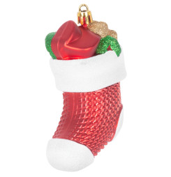 Ozdoba MagicHome Vianoce, sada, 3 ks, 11 cm, ponožky, červené, na vianočný stromček