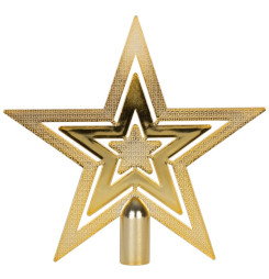 Ozdoba MagicHome Vianoce, 1 ks, 20 cm, hviezda, zlatá, na vianočný stromček