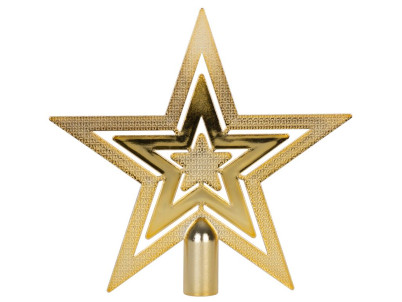 Ozdoba MagicHome Vianoce, 1 ks, 20 cm, hviezda, zlatá, na vianočný stromček