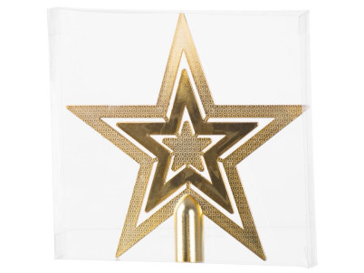 Ozdoba MagicHome Vianoce, 1 ks, 20 cm, hviezda, zlatá, na vianočný stromček